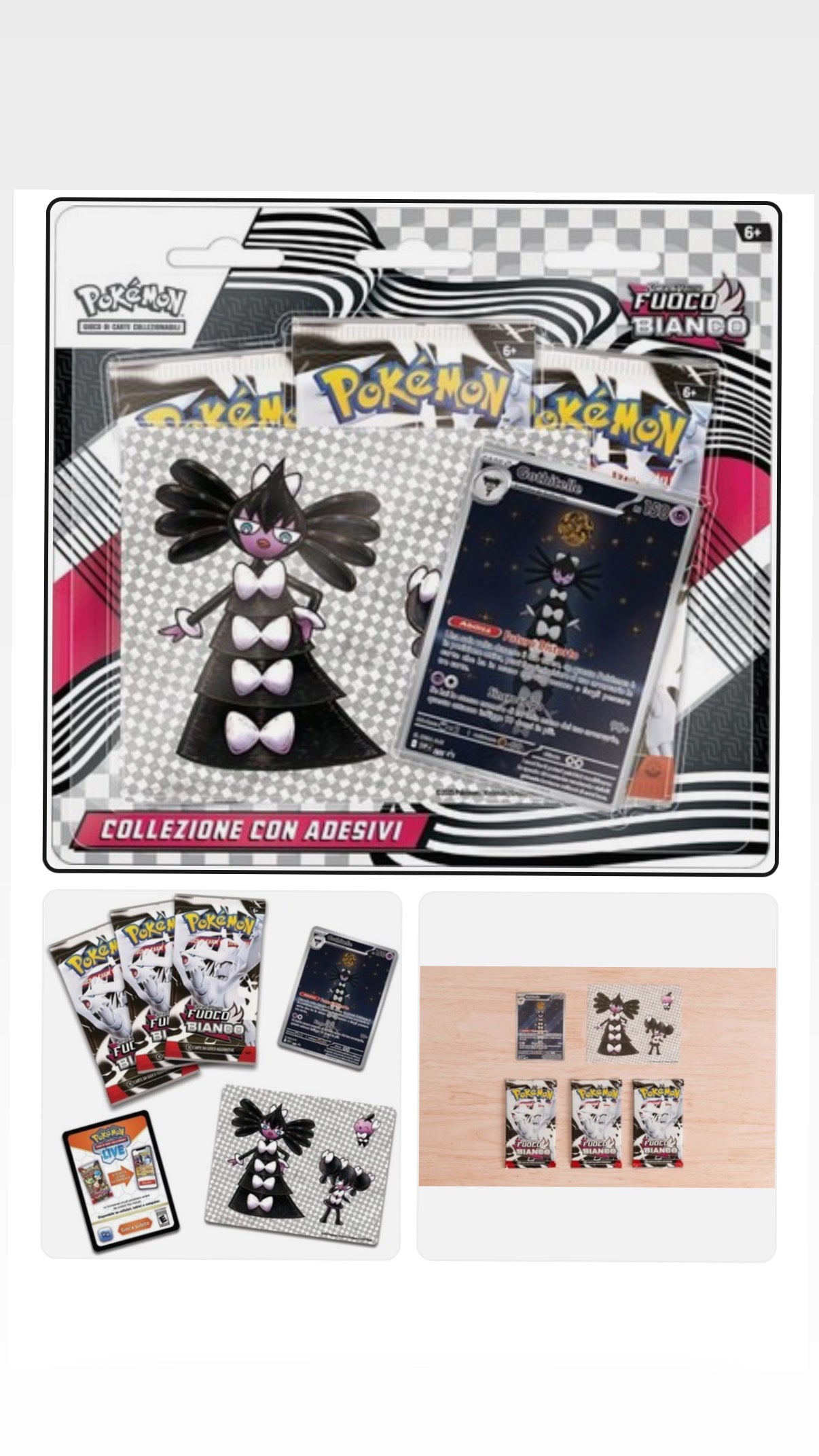 Pokemon FUOCO BIANCO Blister Pack 3 Buste ITALIANO