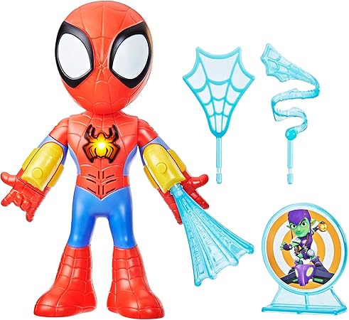 Hasbro Marvel Spidey e i Suoi Fantastici Amici, Tuta Elettronica di Spidey, Action Figure Giocattolo per Bambini Alta 25 cm con Luci e Suoni e 3 Accessori