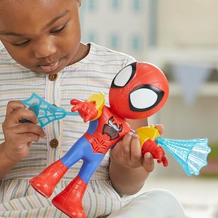 Hasbro Marvel Spidey e i Suoi Fantastici Amici, Tuta Elettronica di Spidey, Action Figure Giocattolo per Bambini Alta 25 cm con Luci e Suoni e 3 Accessori