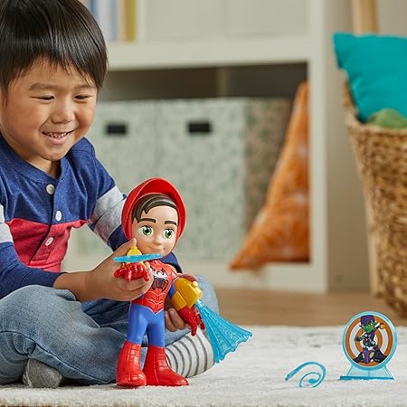 Hasbro Marvel Spidey e i Suoi Fantastici Amici, Tuta Elettronica di Spidey, Action Figure Giocattolo per Bambini Alta 25 cm con Luci e Suoni e 3 Accessori