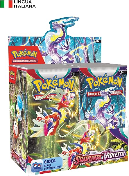 Espositore di buste dell’espansione Scarlatto e Violetto del GCC Pokémon (36 buste di espansione), edizione in italiano
