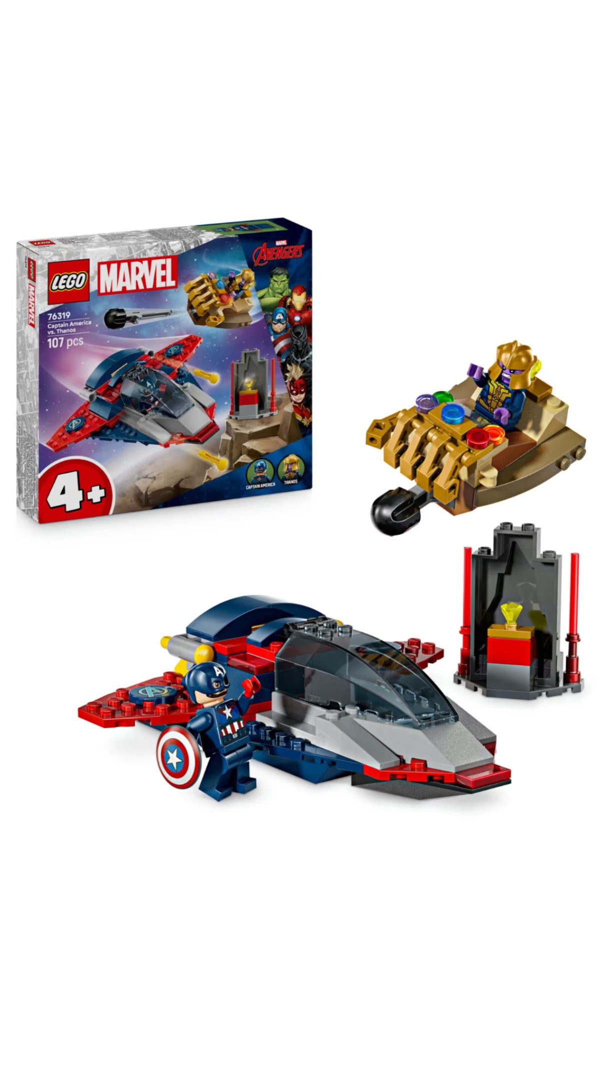 LEGO MARVEL 76319 – CAPITAN AMERICA VS THANOS CON AEREO 4+
